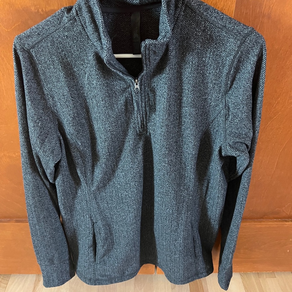 Kyodan Herringbone Pattern 3/4 Zip Sweatshirt/Pul… - image 1
